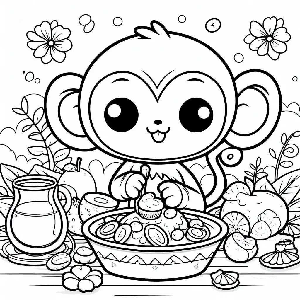 원숭이 색칠공부 도안 이미지 24 원숭이 색칠공부 도안 이미지 24