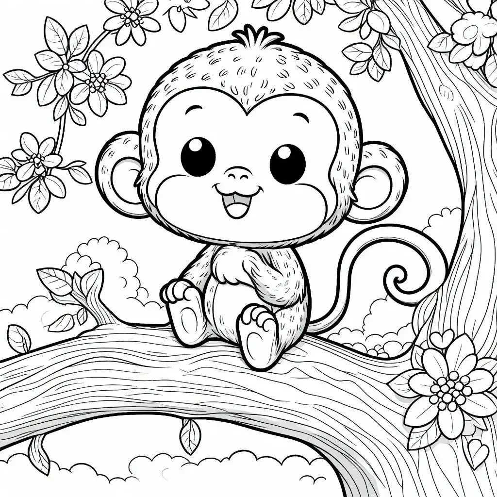 원숭이 색칠공부 도안 이미지 29 원숭이 색칠공부 도안 이미지 29