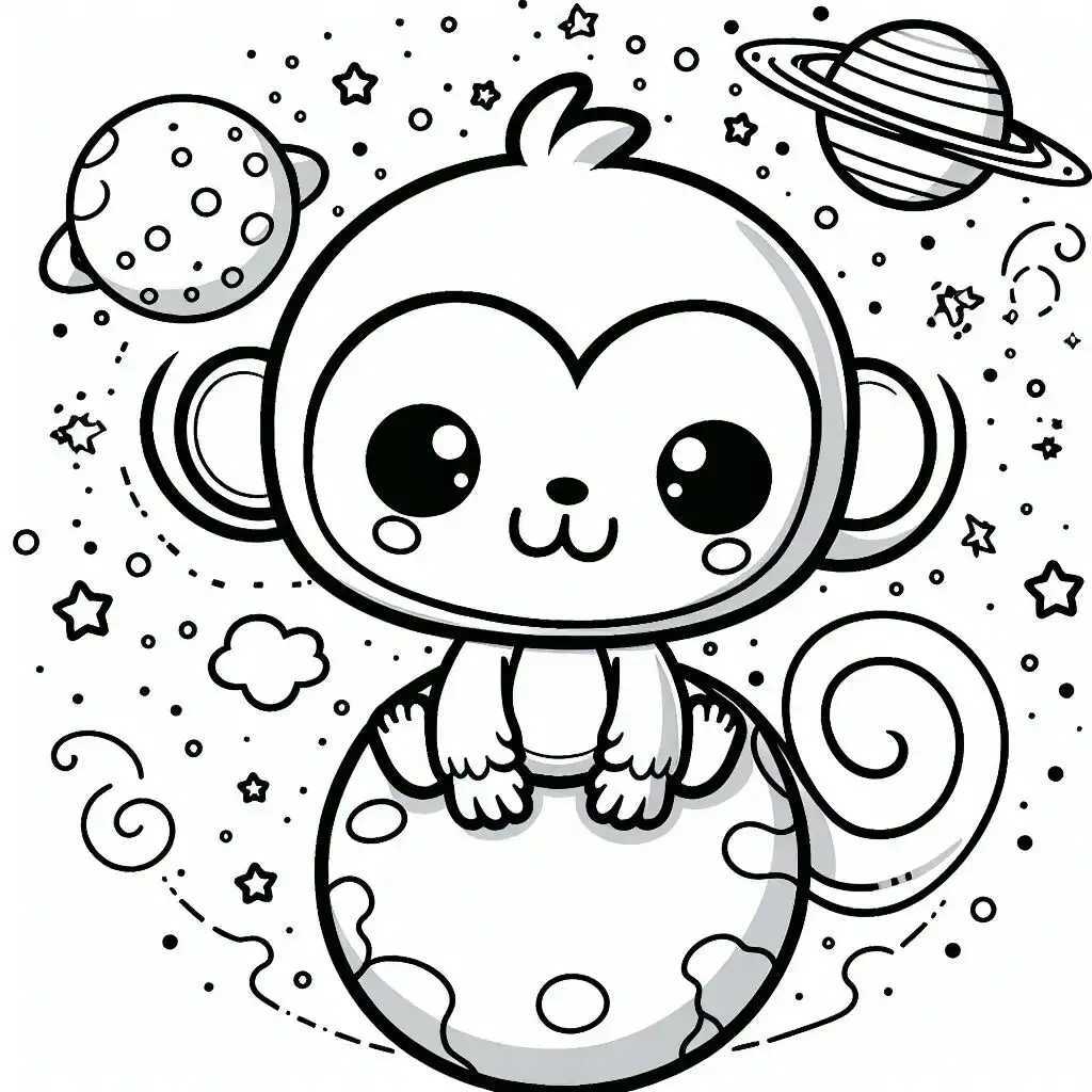 원숭이 색칠공부 도안 이미지 3 원숭이 색칠공부 도안 이미지 3