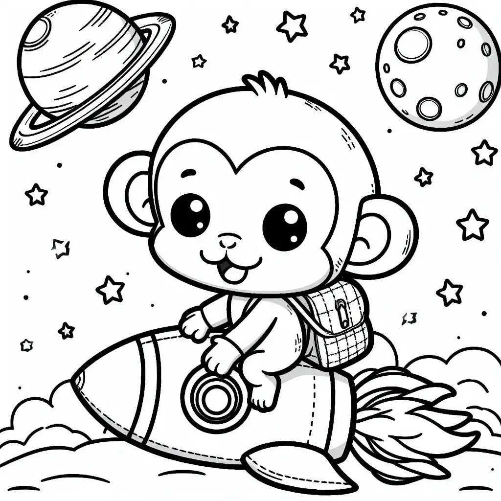 원숭이 색칠공부 도안 이미지 6 원숭이 색칠공부 도안 이미지 6