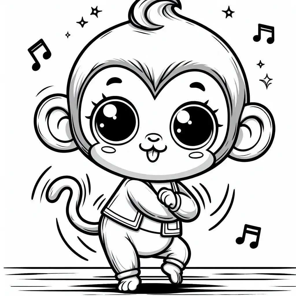 원숭이 색칠공부 도안 이미지 9 원숭이 색칠공부 도안 이미지 9