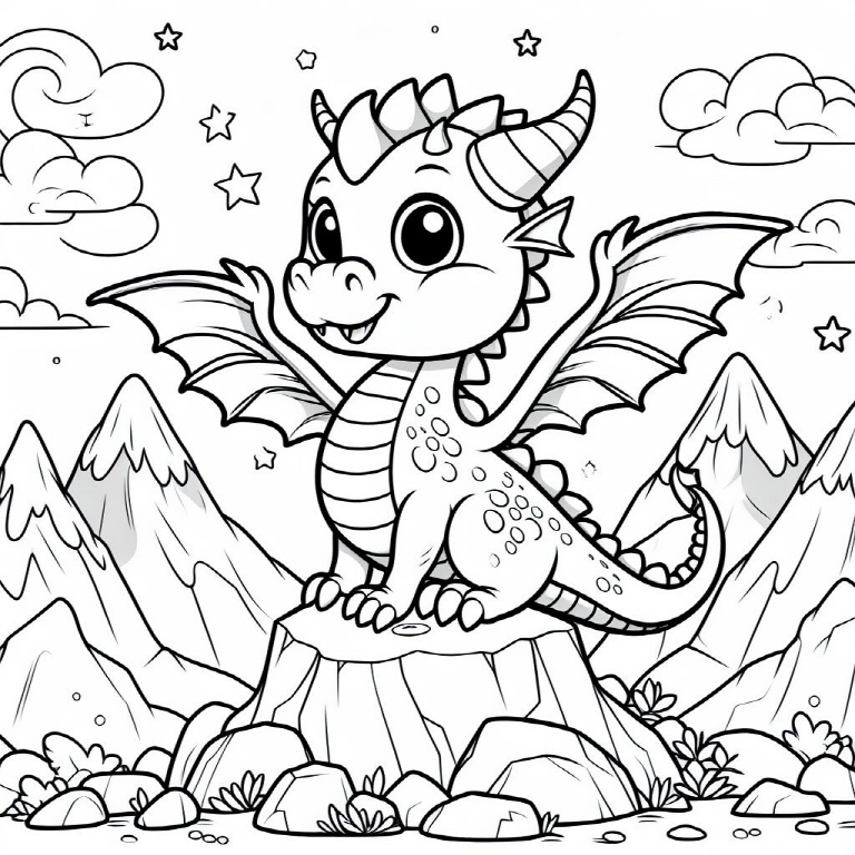 dragon coloring pages 1 탈것 색칠도안