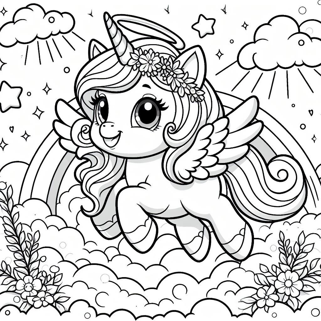 unicorn coloring pages 25 탈것 색칠도안