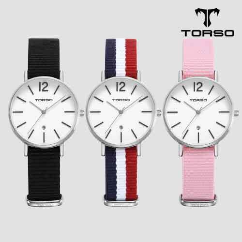 [토르소]도로스 데이트 워치 여성 나토 밴드 시계 T101F-SS-N(색상 택1) 이미지