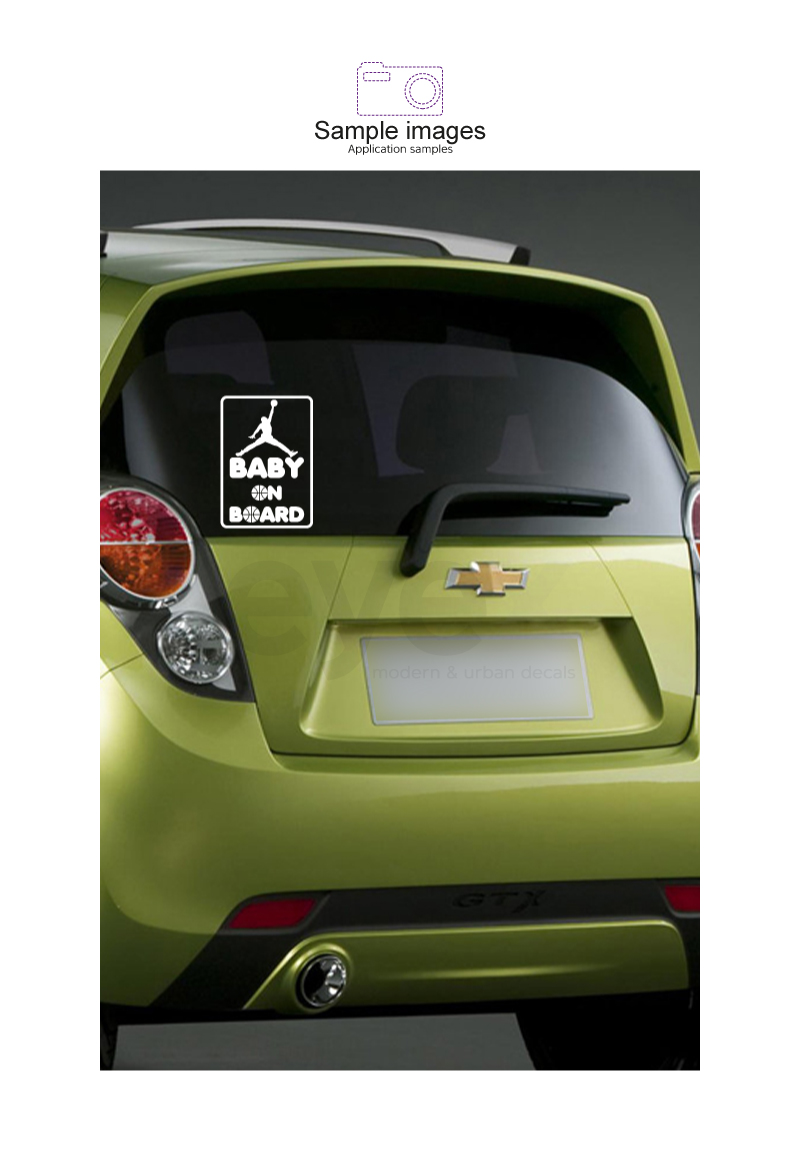 Large 173 250mm Baby on Board Basketball Sticker Reflective Decal Sticker