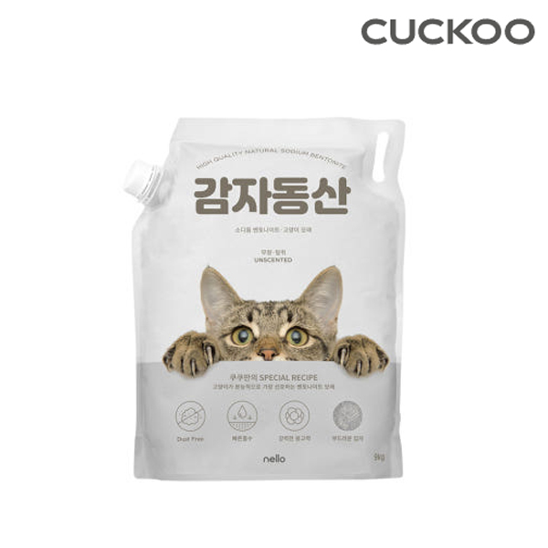 [쿠쿠] 넬로 감자동산 고양이모래 무향 (9kg x 2개)
