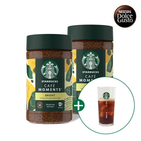 [스타벅스] 병 커피 카페모먼트 브라이트 블론드 (65g X 2개) + 스타벅스 아이스컵&노트 증정