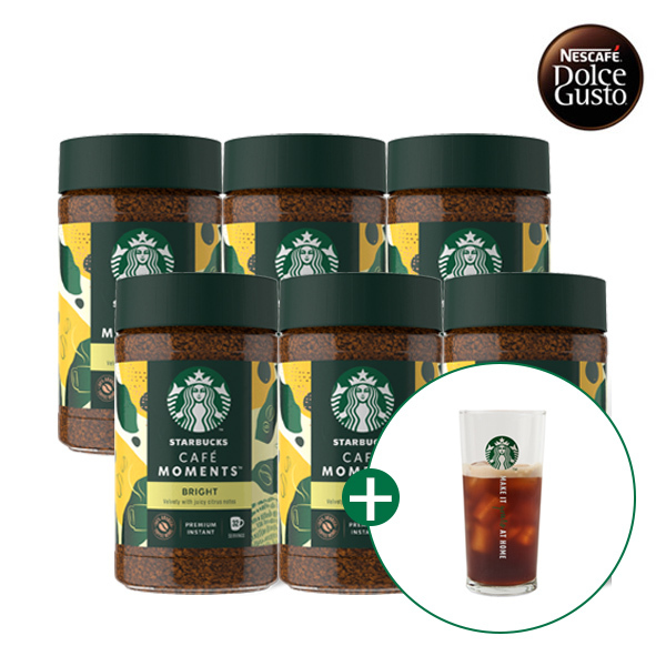 [스타벅스] 병 커피 카페모먼트 브라이트 블론드 (65g X 6개) + 스타벅스 아이스컵&노트 증정