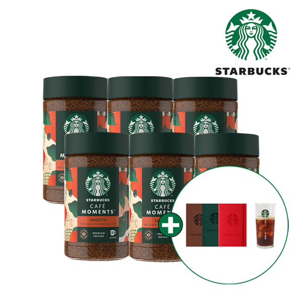 [스타벅스] 병 커피 카페모먼트 스무스 미디엄 (65g X 6개) + 스타벅스 아이스컵&노트 증정