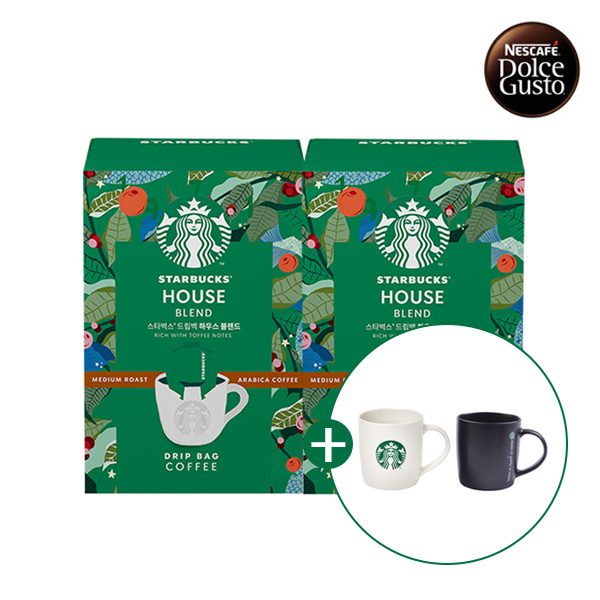 [스타벅스] 드립백 미디엄 5T (하우스블렌드) 2박스 + 스타벅스 머그 2P SET 랜덤 증정