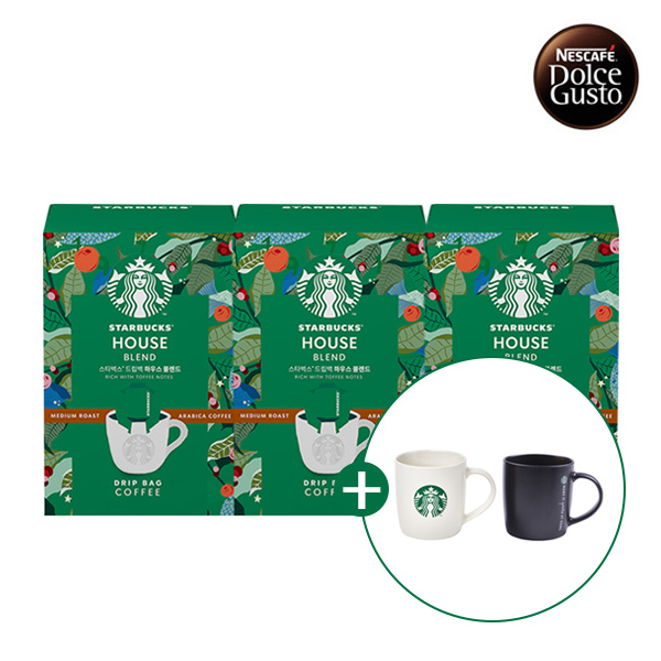 [스타벅스] 드립백 미디엄 5T (하우스블렌드) 3박스 + 스타벅스 머그 2P SET 랜덤 증정