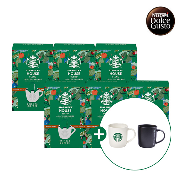 [스타벅스] 드립백 미디엄 5T (하우스블렌드) 6박스 + 스타벅스 머그 2P SET 랜덤 증정