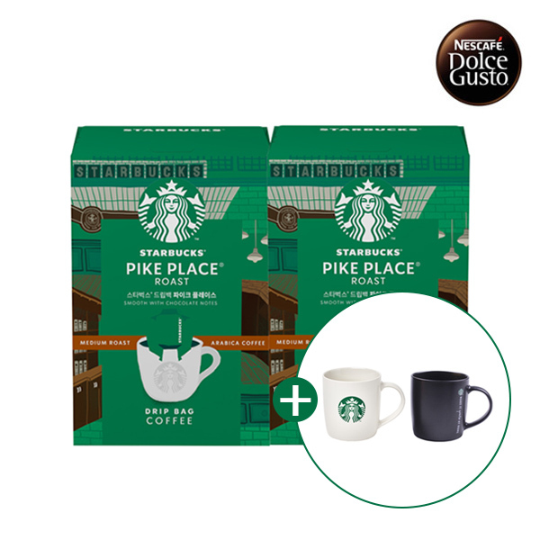 [스타벅스] 드립백 미디엄 5T (파이크 플레이스) 2박스 + 스타벅스 머그 2P SET 랜덤 증정