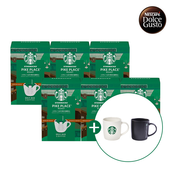 [스타벅스] 드립백 미디엄 5T (파이크 플레이스) 6박스 + 스타벅스 머그 2P SET 랜덤 증정