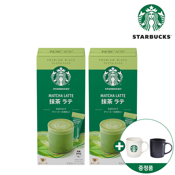 [스타벅스] 프리미엄 믹스 스틱 말차 라떼 (24g * 4개입) 2박스 + 스타벅스 머그컵 랜덤증정