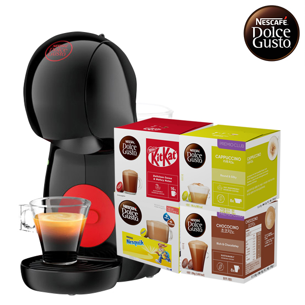 [돌체구스토] 커피머신 피콜로XS 블랙 + 16입 커피캡슐 1박스 3종 택1 + 사은품 5종 증정