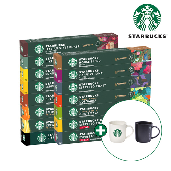 [공동구매][네스프레소] 스타벅스 10입 커피캡슐 3박스 15종 택1 + 스타벅스 머그컵 랜덤증정