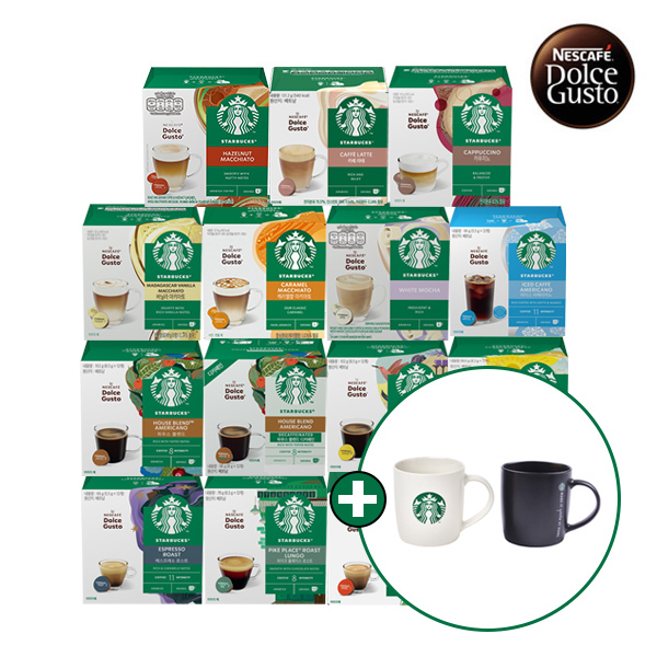 [돌체구스토] 스타벅스 12입 커피캡슐 6박스 14종 택1 + 스타벅스 머그컵 랜덤증정