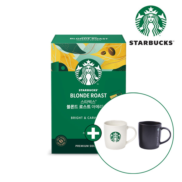 [스타벅스] 원두커피믹스 블론드 로스트 아메리카노 (100T) + 스타벅스 머그컵 랜덤증정