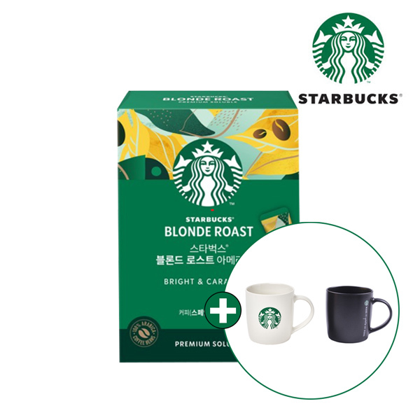 [스타벅스] 원두커피믹스 블론드 로스트 아메리카노 (10T X 2박스)  + 스타벅스 머그컵 랜덤증정