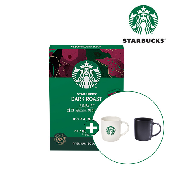 [스타벅스] 원두커피믹스 다크 로스트 아메리카노 (10T) + 스타벅스 머그컵 랜덤증정