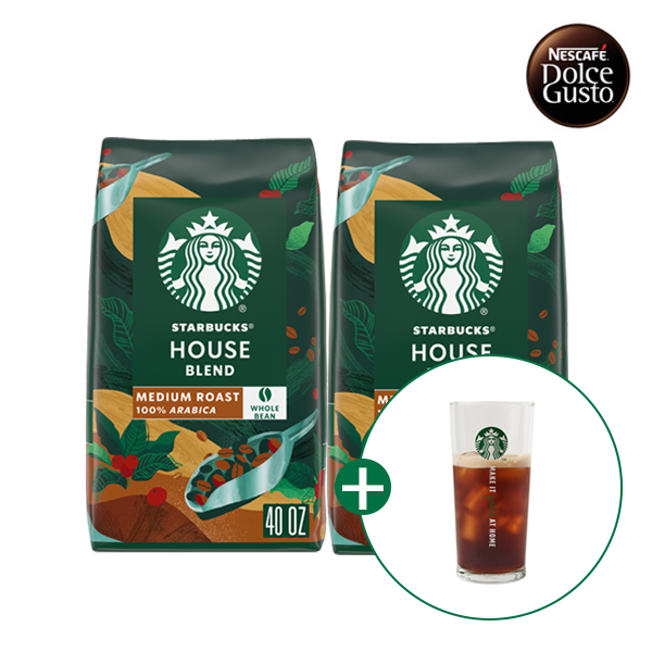 [스타벅스] 홀빈원두 1.13kg 2개 (하우스블렌드) + 스타벅스 아이스컵&노트 증정