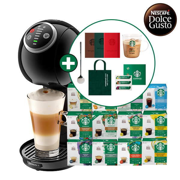 [돌체구스토] 커피머신 지니오S 플러스 + 12입 스타벅스 커피캡슐 1박스 14종 택1 + 사은품 5종 증정