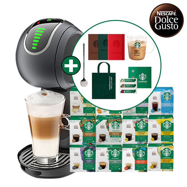 [돌체구스토] 커피머신 지니오S 터치 그레이 + 12입 스타벅스 커피캡슐 1박스 14종 택1 + 사은품 5종 증정