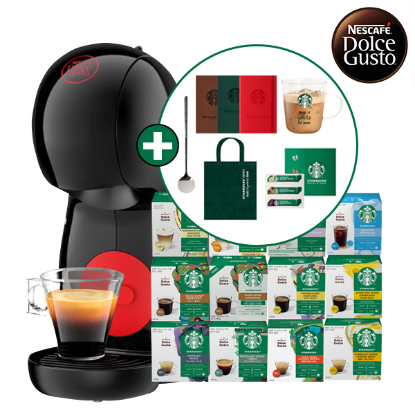 [돌체구스토] 커피머신 피콜로XS 블랙 + 12입 스타벅스 커피캡슐 1박스 14종 택1 + 사은품 5종 증정