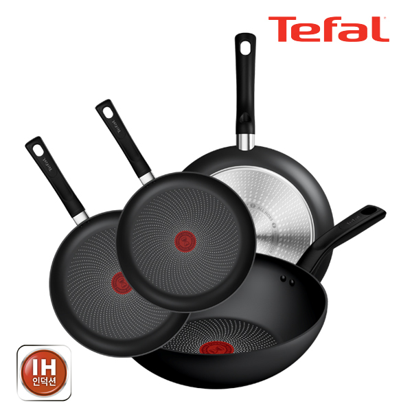 [테팔] 인덕션 티타늄 델리시오 4종세트 (프라이팬 22cm + 24cm + 28cm + 볶음팬 28cm)
