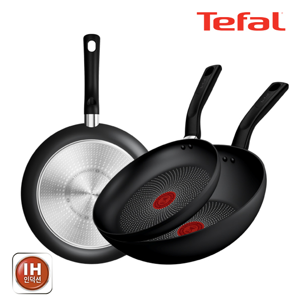 [테팔] 인덕션 티타늄 델리시오 3종세트 (프라이팬 22cm + 28cm + 볶음팬 28cm)