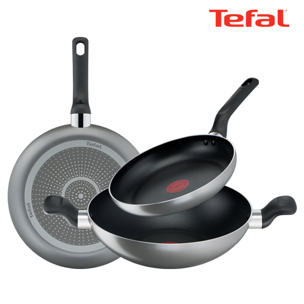 테팔 팬&냄비 매트 그레이 3종세트 (프라이팬 24cm + 28cm + 볶음팬 28cm)