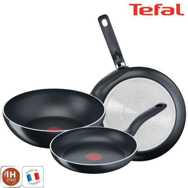 테팔 팬&냄비 인덕션 스타트이지 3종세트 (프라이팬 24cm + 28cm + 볶음팬 28cm)