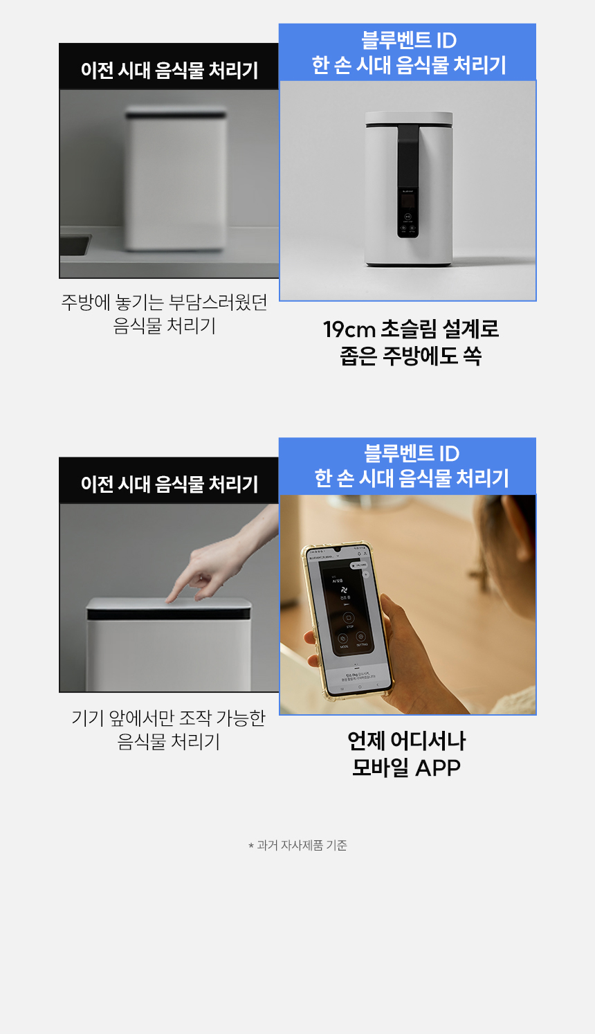 블루벤트 ID vs 이전 시대 비교 - 19cm 초슬림 설계, 모바일 APP 원격 제어
