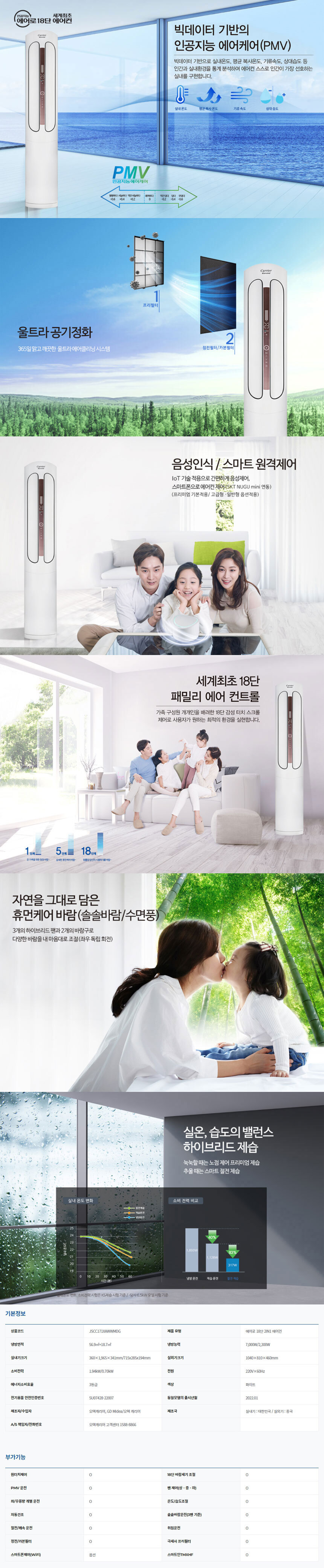 인버터투인원에어컨 JSCC171XAWWMDG 전국기본설치포함 상세 이미지 2