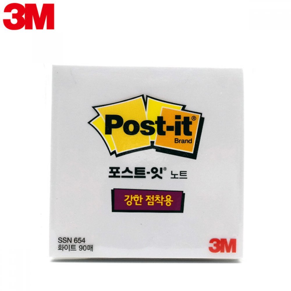 3M 포스트잇 노트 SSN 654 화이트 90매