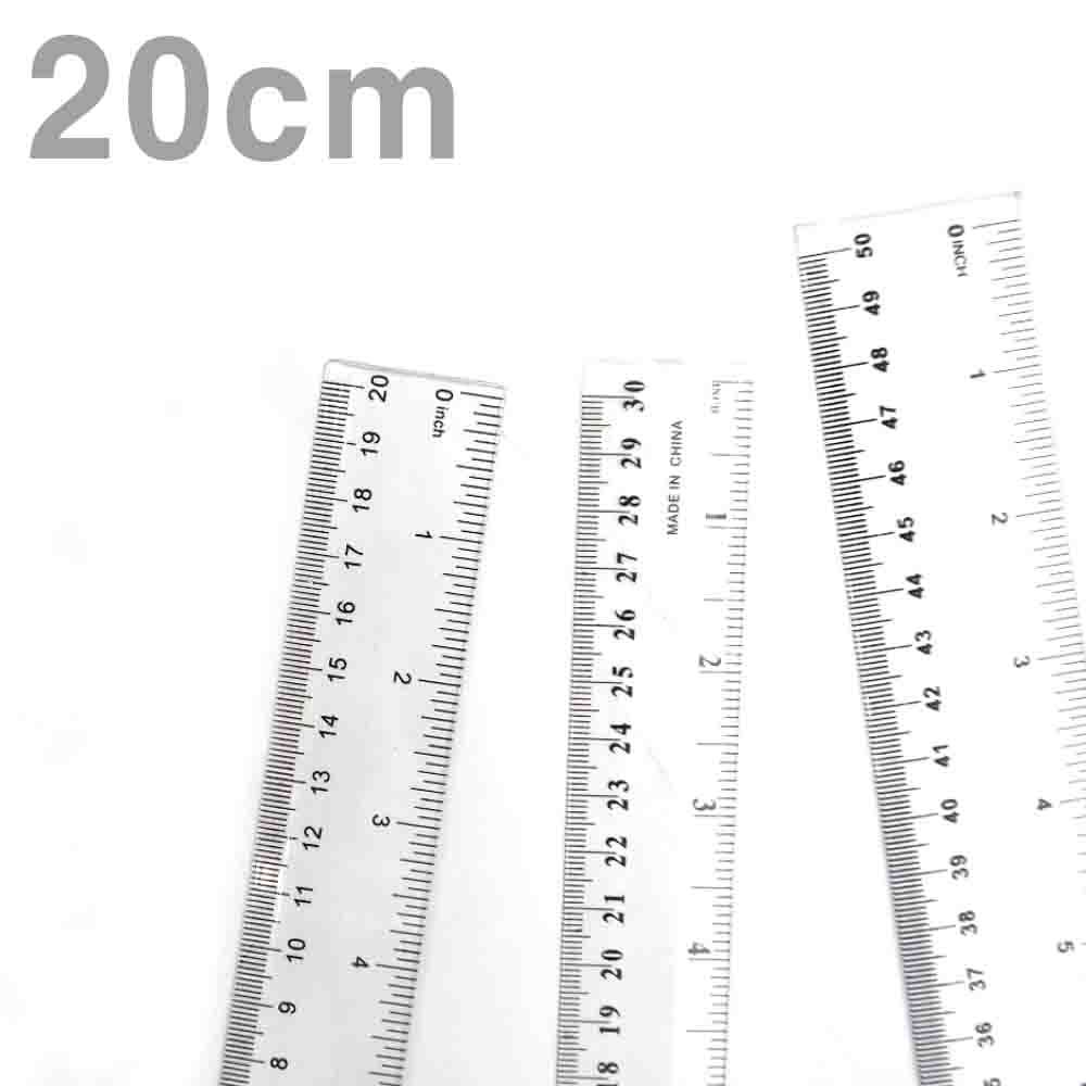 Oce 학용품 플라스틱 센티 인치 직자 20cm 투명 업무 방안자 투명 작은 소형 제도 재단