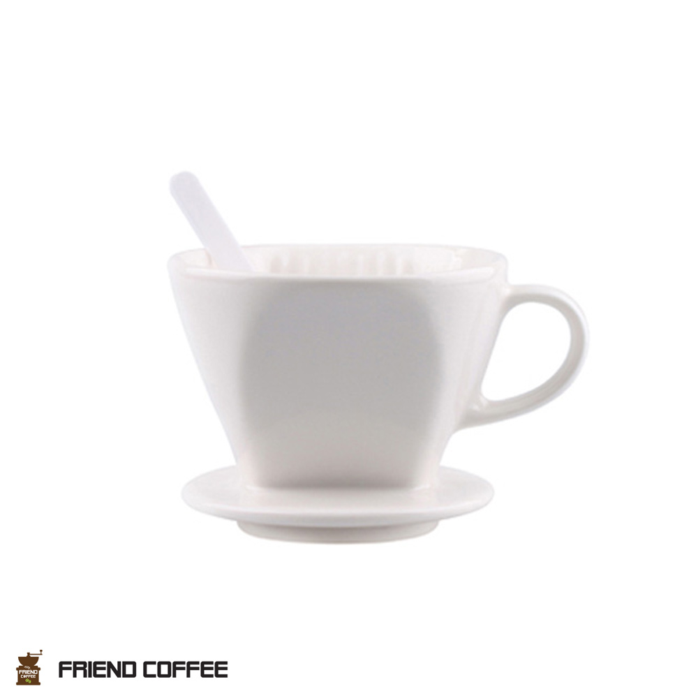 Oce 국산 세라믹 보온 핸드 드립 커피 여과기 3-4인 흰색 도자기 드리퍼 홈 커피 메이커 커피 여과기 세트