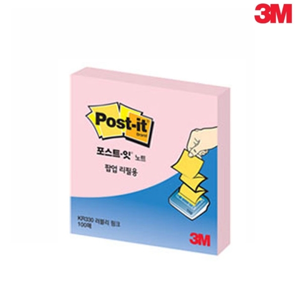 3M 포스트잇 팝업 노트 리필 KR-330 핑크