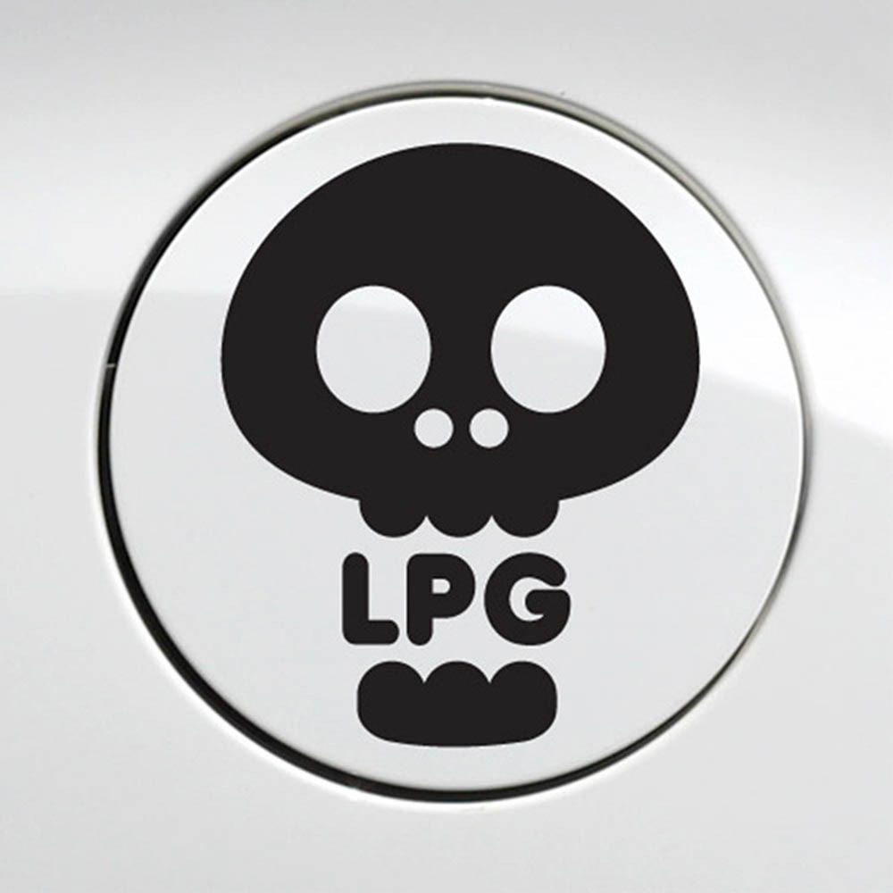 자동차 주유구스티커 해골 LPG 블랙