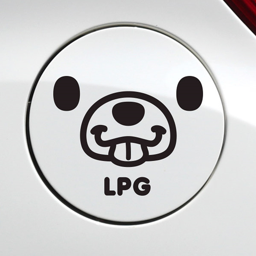 메롱곰 LPG 자동차 주유구스티커 블랙