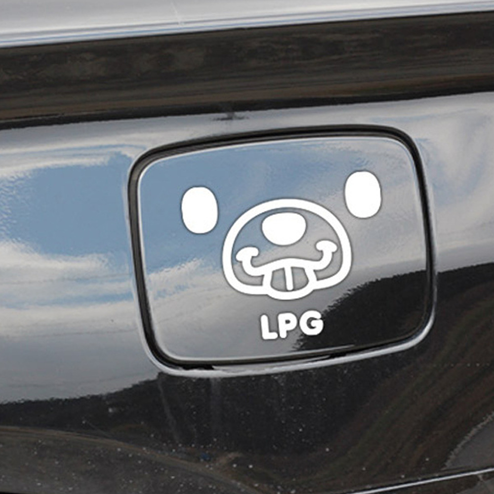 메롱곰 LPG 자동차 주유구스티커 화이트