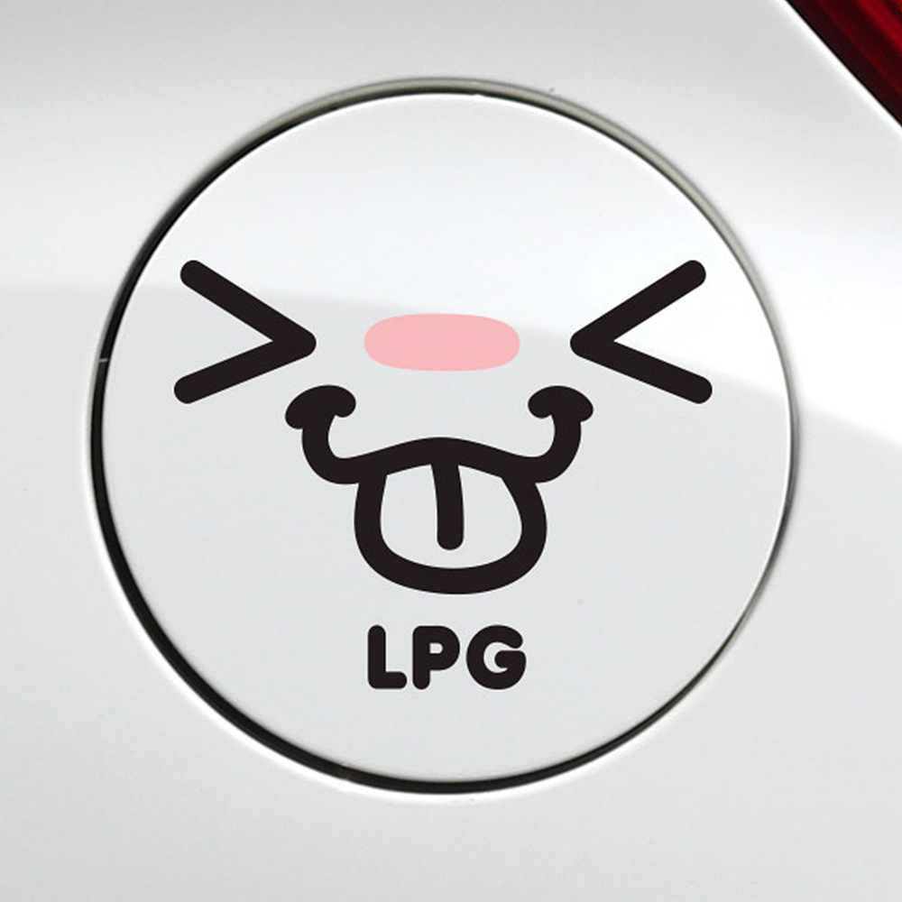 메롱깜찍 LPG 자동차 주유구스티커 블랙