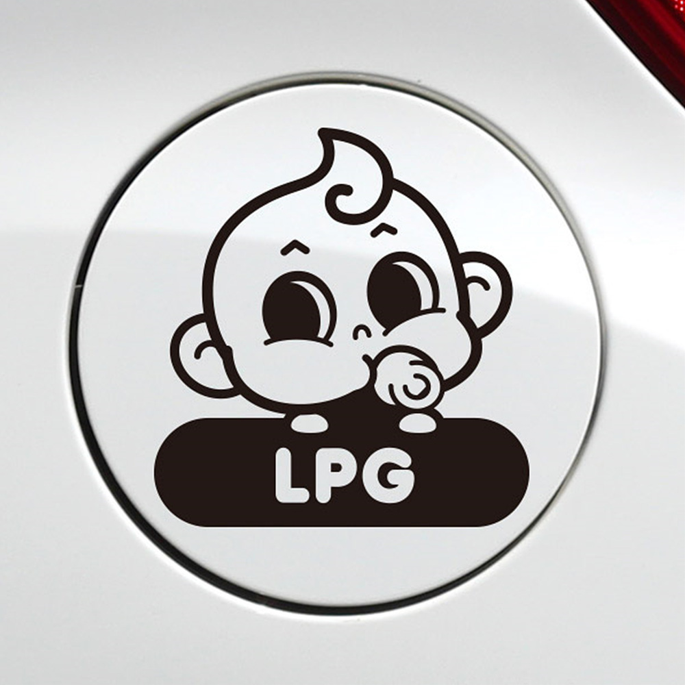 말풍선베베 LPG 자동차 주유구스티커 블랙