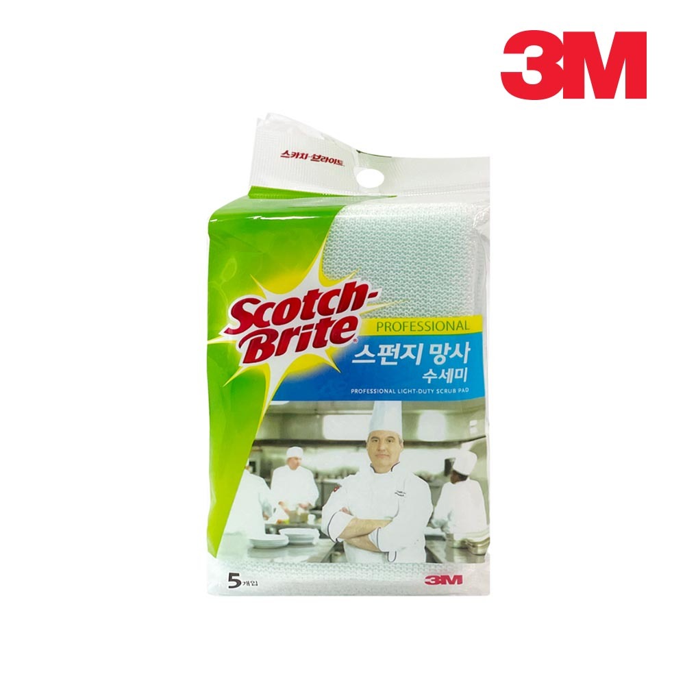 3M 스펀지 망사 수세미 5개입 코팅용기용