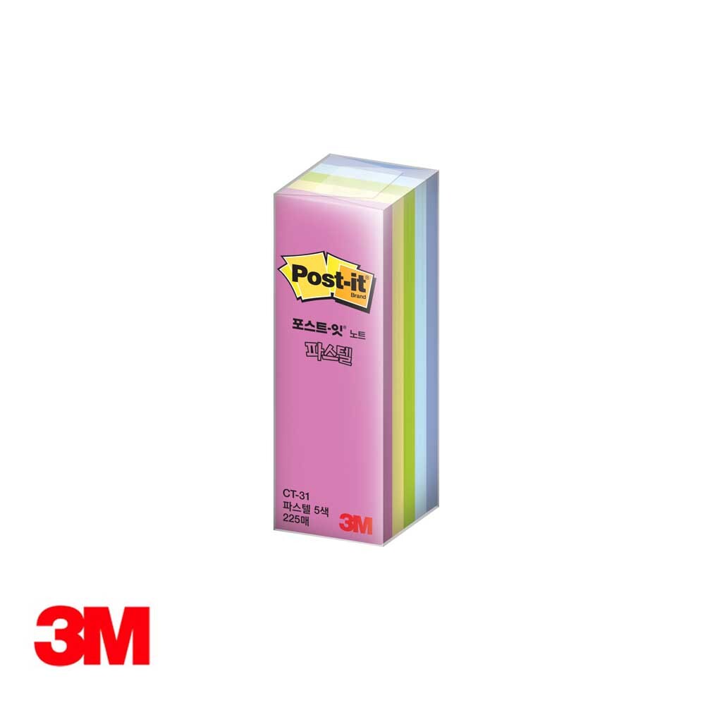 3M 포스트잇 큐브 노트 파스텔 5색 CT-31