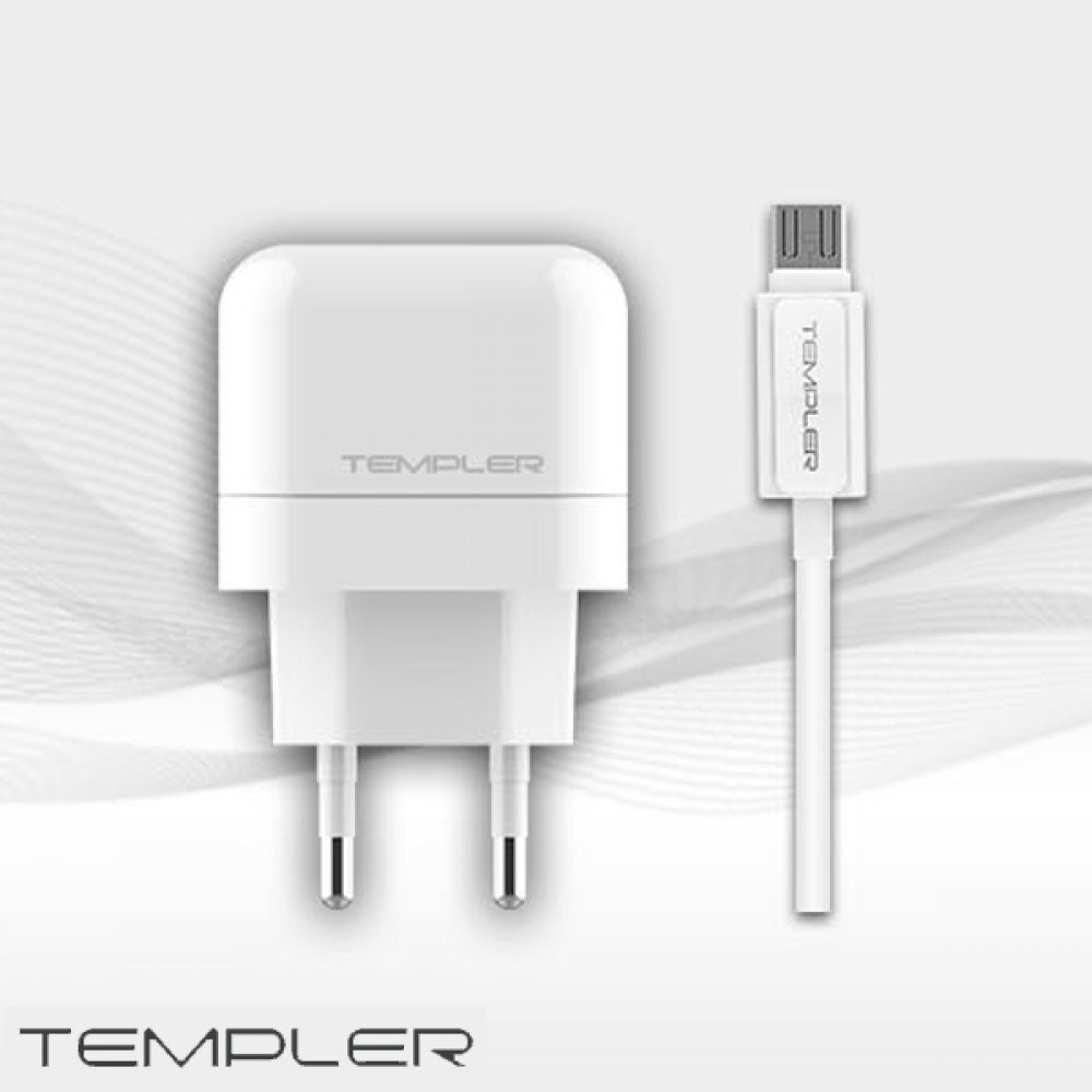 템플러 2.1A 가정용 충전기 USB 2포트 마이크로 5핀