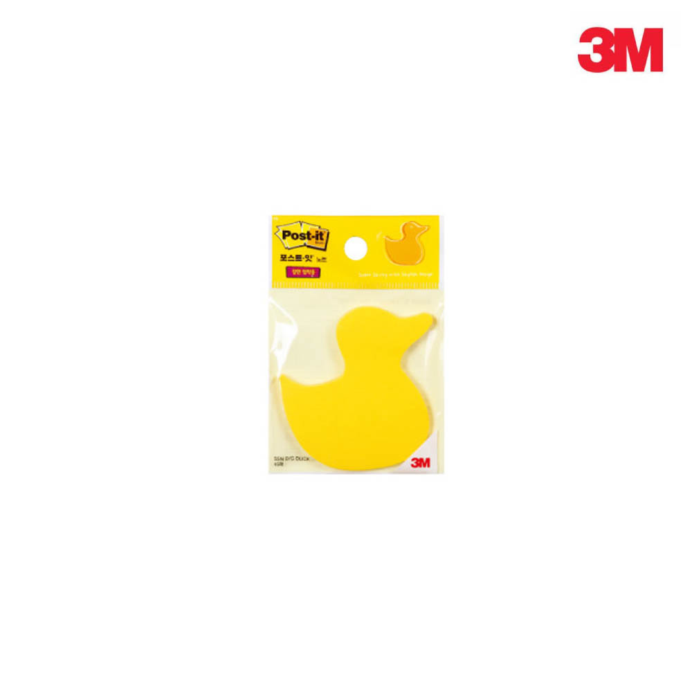 3M 포스트잇 강한점착용 다이컷 모양노트 오리