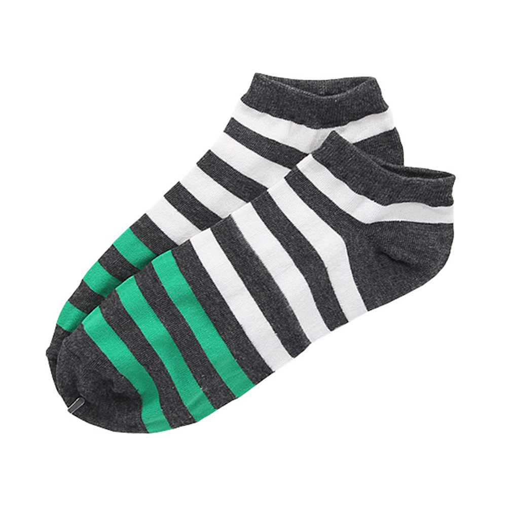 Oce 면혼방 반칼라 줄무늬 남자 발목양말-1켤레 초록 발목밴드 링글 캐쥬얼삭스  man stocking