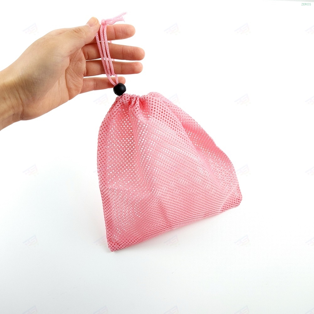 여행용 캠핑 생활 소품 용품 보관 수납 메쉬 주머니 파우치 분홍